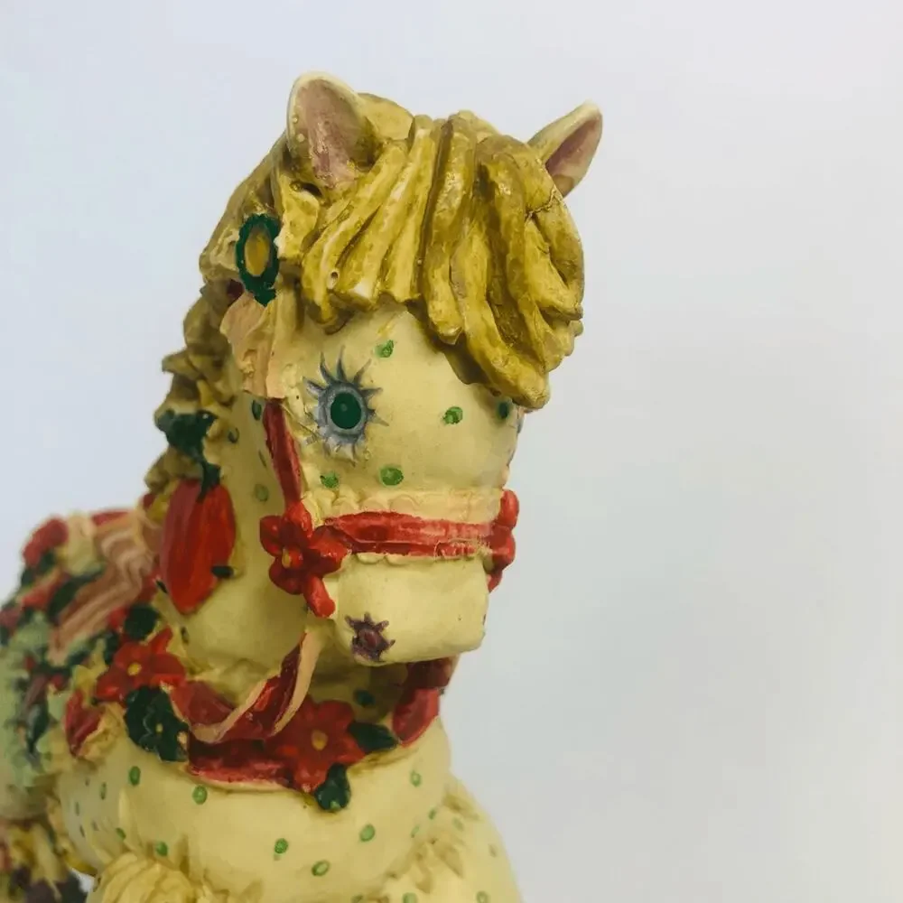 vintage musical rocking horse figurine christmas toy land 1992‎ works video
